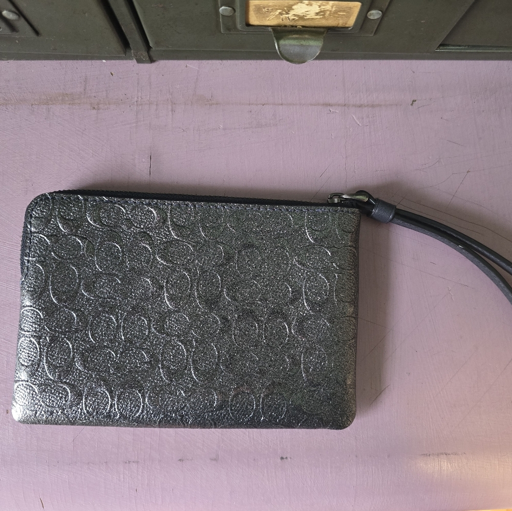 Coach Metallic Black Wristlet - Picture 2 of 5